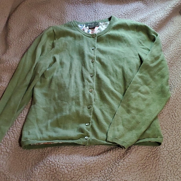 Eddie Bauer cotton/cashmere Cardigan - Picture 1 of 6